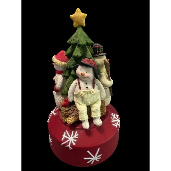 Hallmark Snowman Family Musical Figurine plays O Christmas Tree 7" - Picture 1 of 7